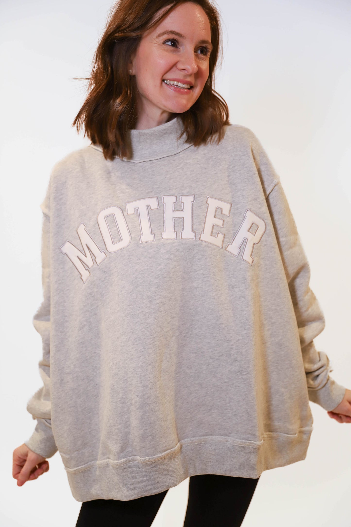 'Mother' Mock Neck Sweatshirt