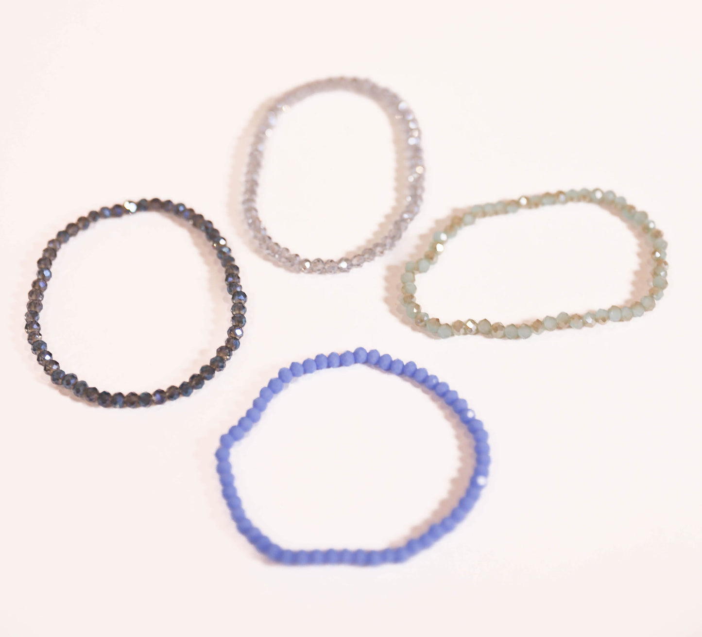 Blue Sparkly Stack Bracelets