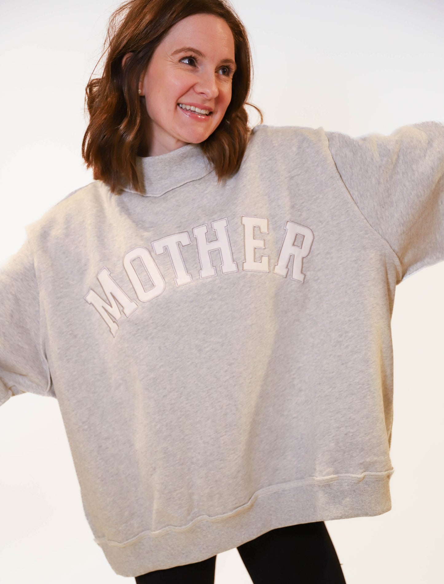 'Mother' Mock Neck Sweatshirt