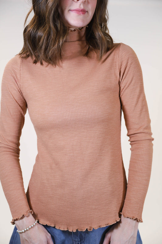Ribbed Mock Neck Top