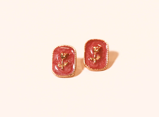 Rose Rectangle Studs