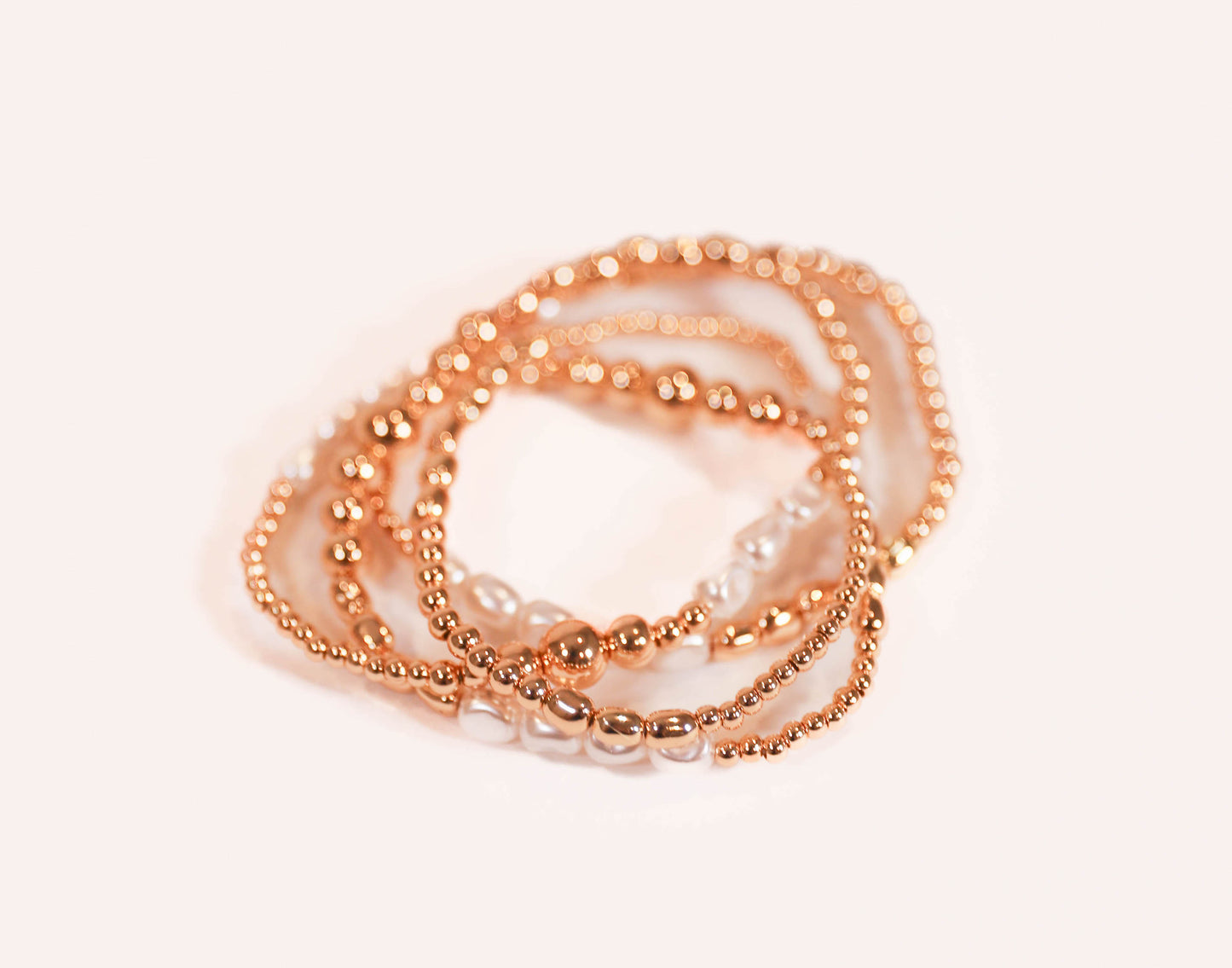 Gold and Pearl Stack Bracelet