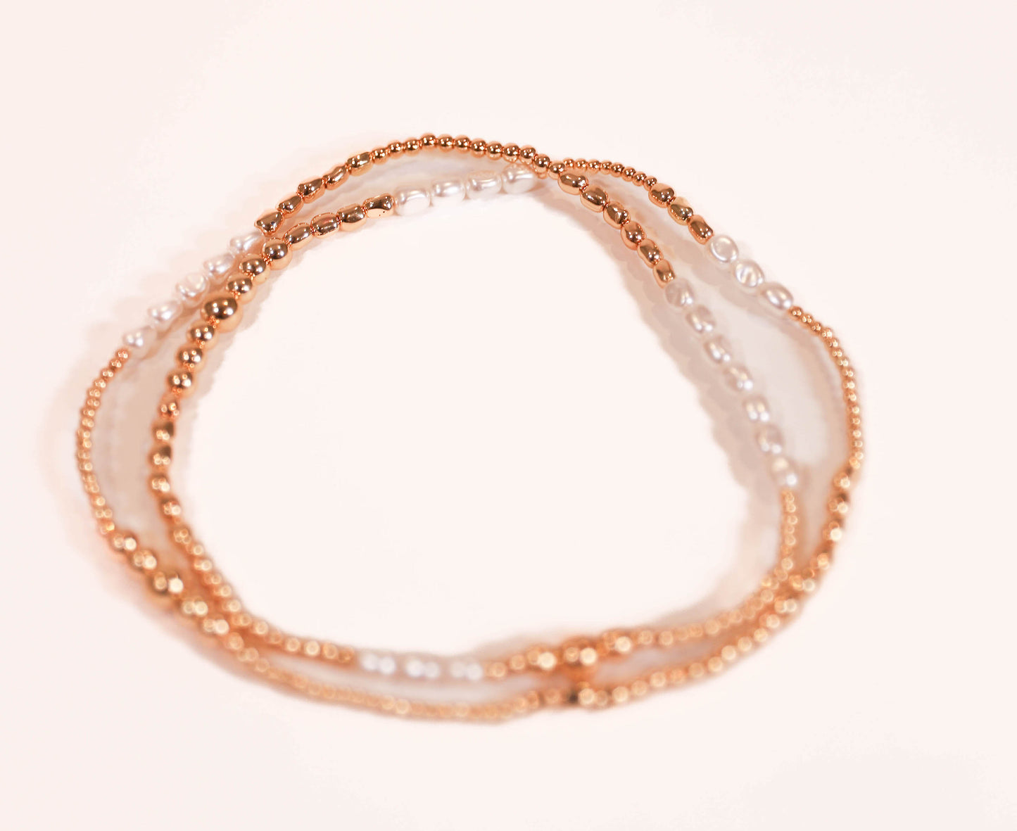 Gold and Pearl Stack Bracelet