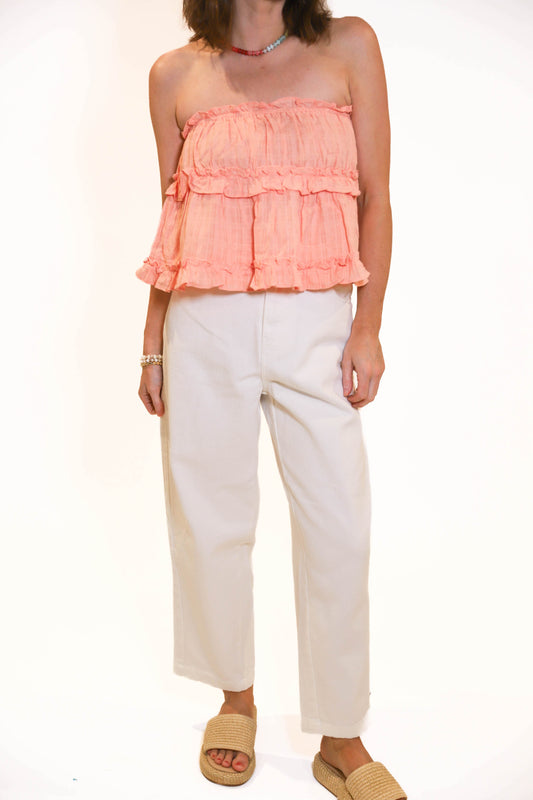 So True White Barrel Jeans