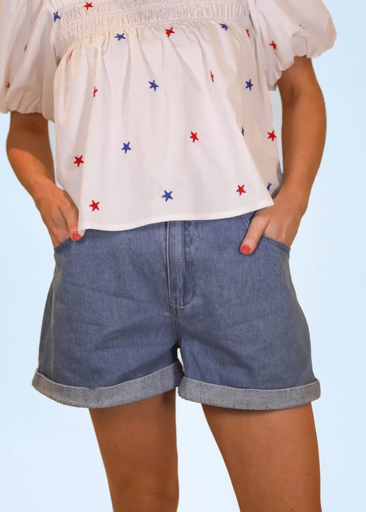 Lucky One Denim Shorts