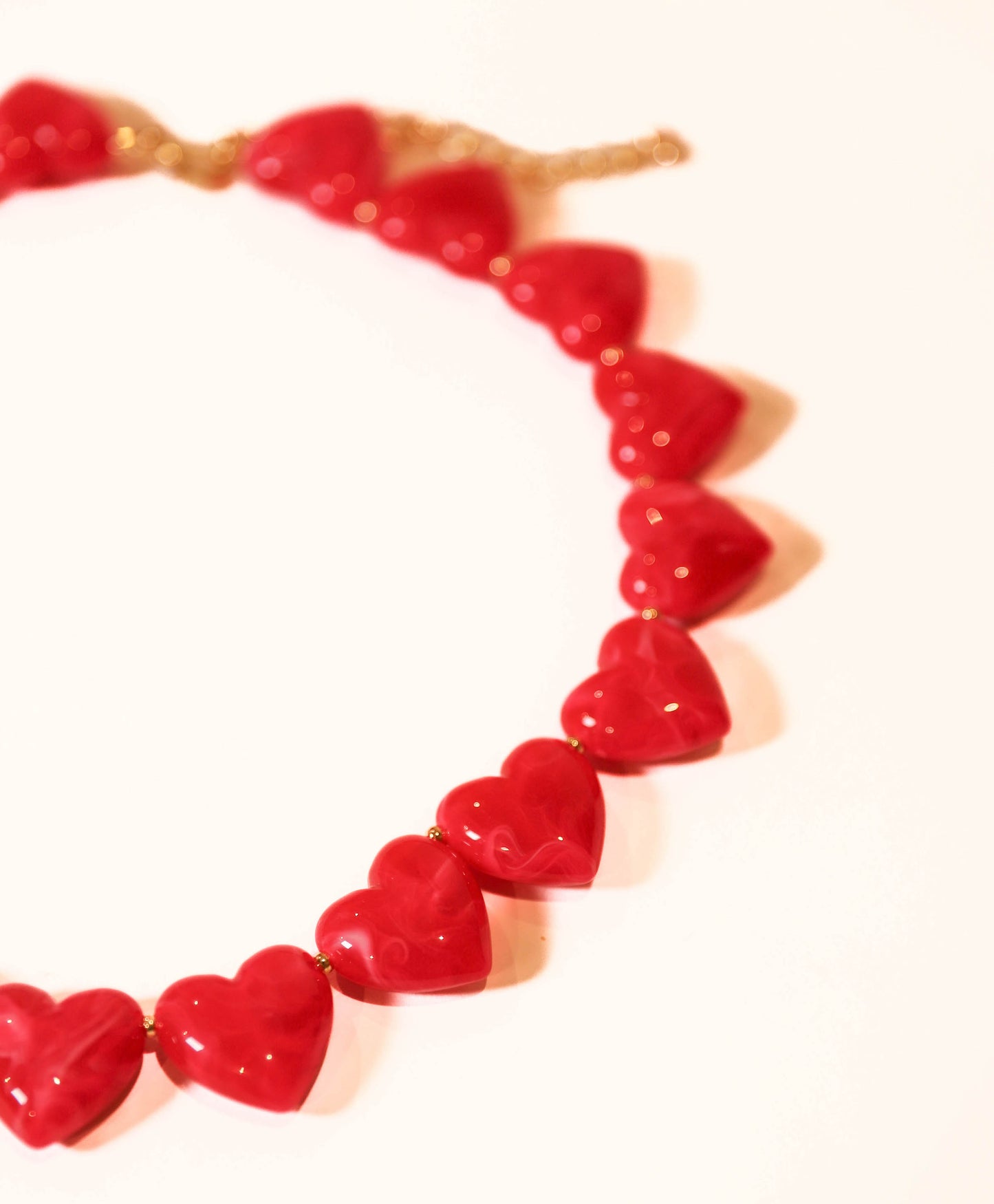 Dark Pink Heart Gem Necklace